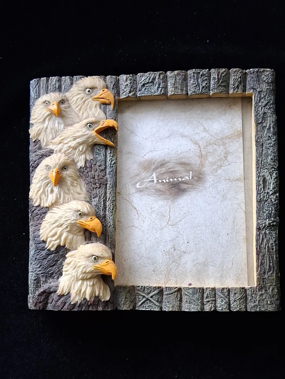 Vintage Lipco Eagle Head Polyresin Photo Picture Frame